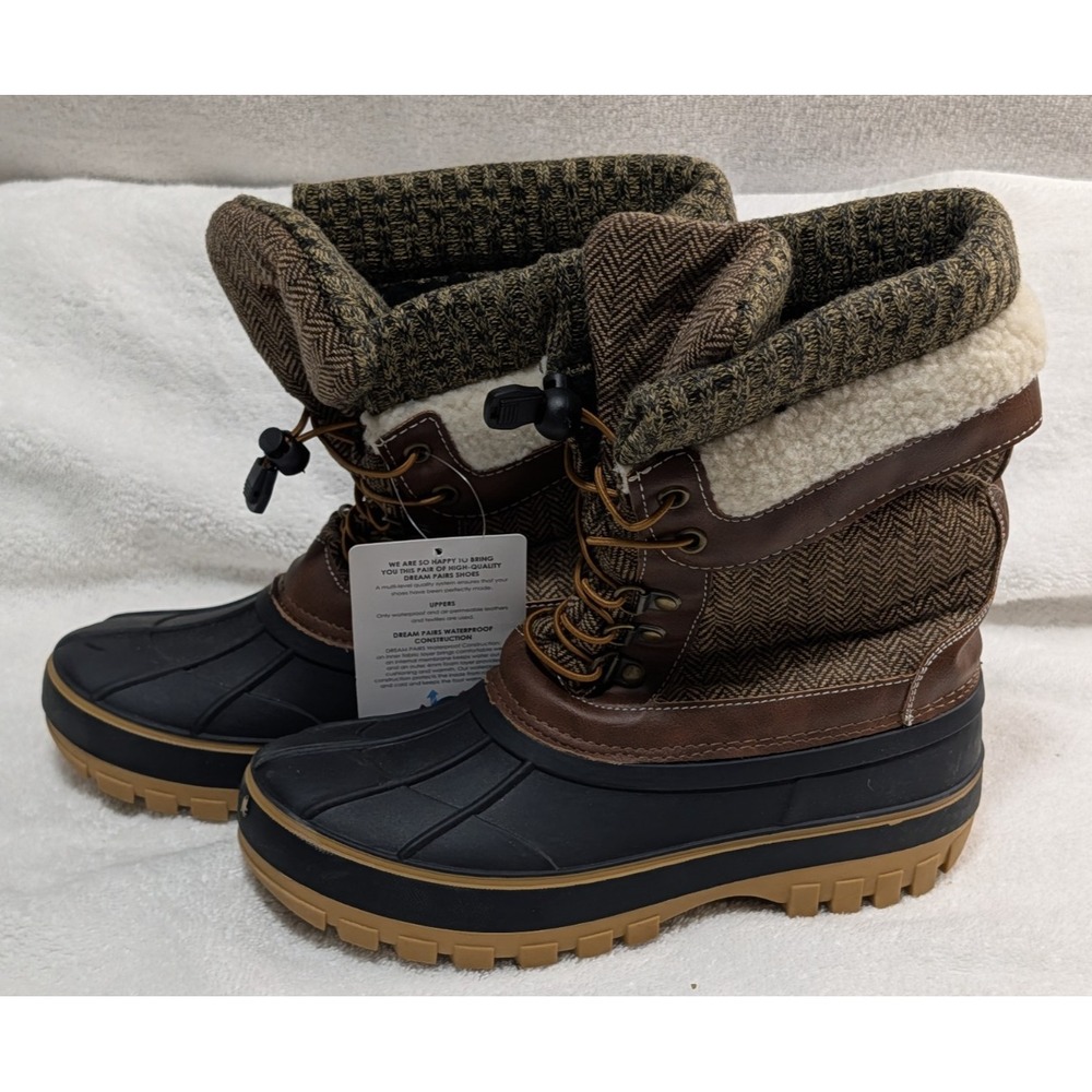 Dream Pairs Winter Snow Boots Brown women Size 4 warm insulated Waterproof shoe